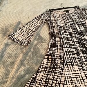 Investments black and white fit and flair dress, medium